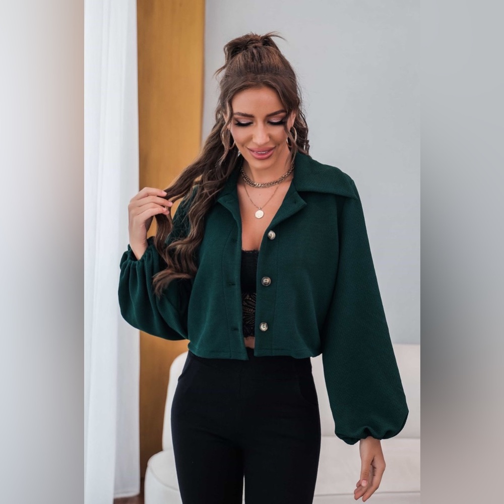 NEW button down crop jacket - Picture 1 of 2